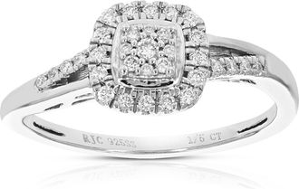Vir Jewels 1/5 cttw Round Cut Lab Grown Diamond Wedding Engagement Ring.925 Sterling Silver Prong Set