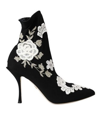 Dolce & Gabbana Bloemrijk Geborduurde Enkelboots