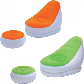 Trade Shop Trade Shop - Poltrona Gonfiabile Con Pouf Comfort Cruiser 121x100x86cm Colori Assortiti 75053