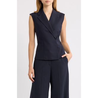Theory Hourglass Stretch Wool Vest in Deep Navy - G8E at Nordstrom, Size 10
