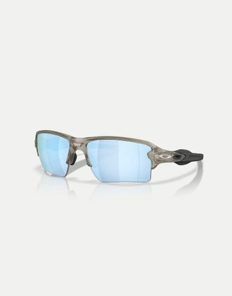 Oakley Flak 2.0 XL - Occhiali da sole polarizzati rettangolari grigio inchiostro opaco con lenti a specchio blu
