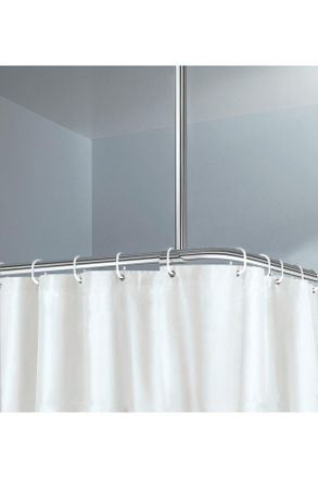 Kleine Wolke Deckenst&uuml;tze, Chromfarben, Metall, 60 cm, Textiles Vertrauen - Oeko-Tex, k&uuml;rzbar, Heimtextilien, Badtextilien, Duschvorh&auml;nge