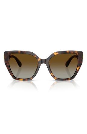 Swarovski 56mm Polarized Irregular Sunglasses in Havana /Brown Gradient Polar at Nordstrom