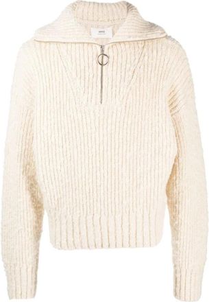 Ami Sweatshirts - Dames - Coltruien - Beige - XS - Wol - Truien & Vesten