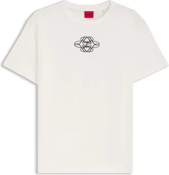 HUGO BOSS Cotton T-shirt with embroidered logo