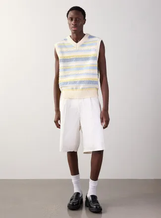 Dunst Mens White denim loose Bermuda Shorts