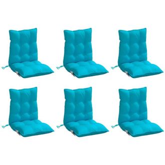 vidaXL Cojines Para Silla Con Respaldo Bajo 6 Uds Tela Oxford Turquesa Vidaxl