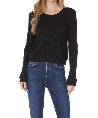 bobi Crewneck Pullover Cable Knit In Black