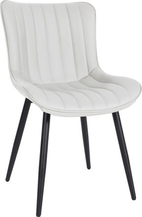 Clp Clp - Silla De Comedor Largo En Terciopelo O Polipiel Blanco Simil Cuero