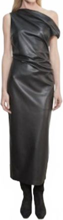 Enza Costa Leather Sculpted Dress In Black