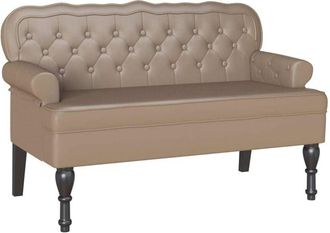 vidaXL Bench Cappuccino 119.5 x 64.5 x 75 cm Faux Leather vidaXL