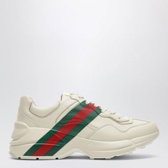 Gucci Sneakers Rhyton in pelle color avorio