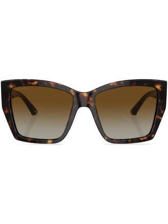 Bulgari Occhiali da sole oversize con placca logo - Verde