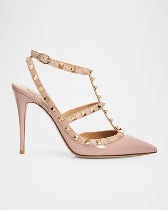 Valentino Garavani 100mm Rockstud Patent Leather Pumps
