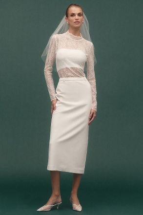 BHLDN Crepe Pencil Skirt
