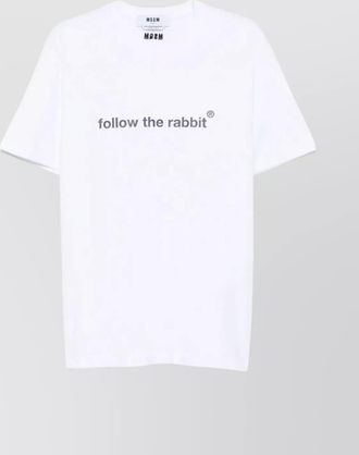 Msgm rabbit graphic print crew neck t-shirt