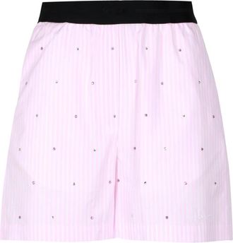 Msgm High-waisted shorts met strasssteentjes - Dames - Bermuda - Roze - XS - Korte Broeken
