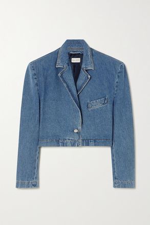 Magda Butrym Blazer Cropped In Denim - Blu