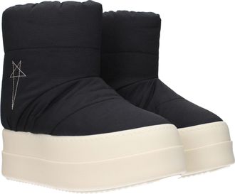 Rick Owens Womens Black Fabric Ankle Boots