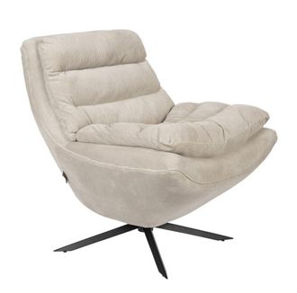 Dutchbone Sill&oacute;n de Pana Beige Giratorio