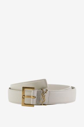 Saint Laurent Feiner Lederg&uuml;rtel mit Monogramm Cassandre