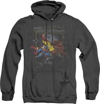 Gildan Superman Showdown Adult Heather Hoodie / Hooded Sweatshirt