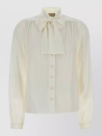 Valentino Garavani crepe shirt bow detail high neck