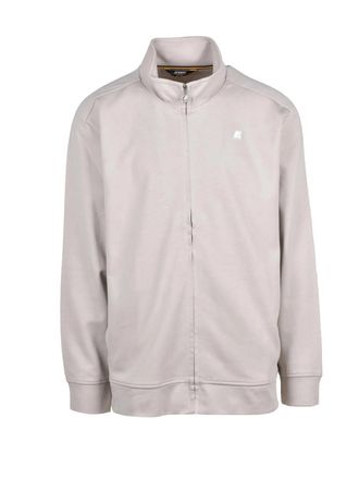 K-Way Beige Minimalist Cotton-Blend Zip Hoodie