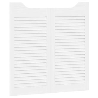 vidaXL Puertas Batientes 2 Pcs Blanco Madera De Pino Maciza Vidaxl