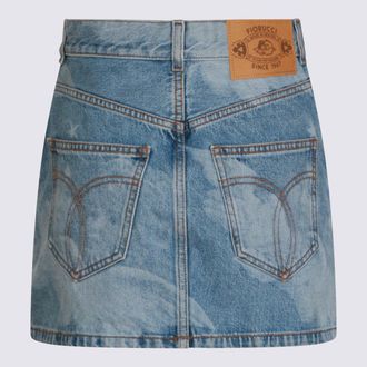 Fiorucci Womens Skirts Medium Blue _100 % Co