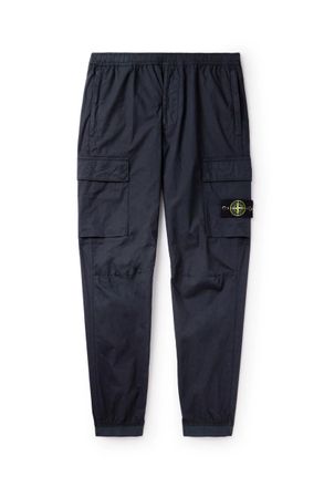 Stone Island Slim-fit Trousers, male, Black, Size: W34 Cargo 