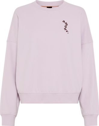 Boss Orange by Hugo Boss Sweatshirt BOSS ORANGE Ever Valentine Premium Damenmode, Damen, Gr. XL (42), light, pastel lila 534, Sweatware, Obermaterial: 100% Baumwolle, unifarbe