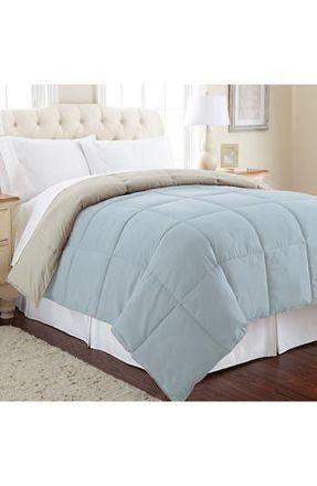 Modern Threads Down Alternative Reversible Comforter in Oatmeal/dusty Blue at Nordstrom Rack, Size Twin