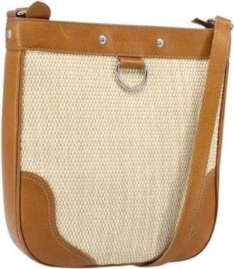Burberry Pre-owned Cross Body Bags, female, Beige, Size: ONE SIZE Pre-owned Canvas Shoulder Bag