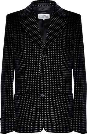 Maison Margiela Blazer in velluto con stampa - Nero