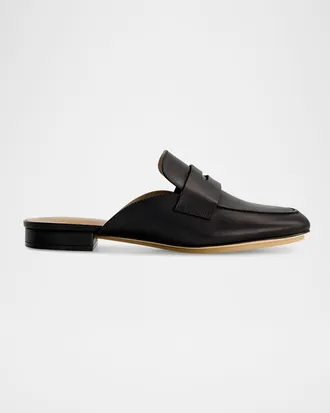 Bernardo Leather Penny Loafer Mules