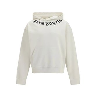 Palm Angels Neck Logo Hoodie - Sweatshirts & Hoodies - Hombre - Blanco - L