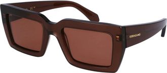 Ferragamo Salvatore Ferragamo Brown Rectangular Ladies Sunglasses SF1108S 232 54