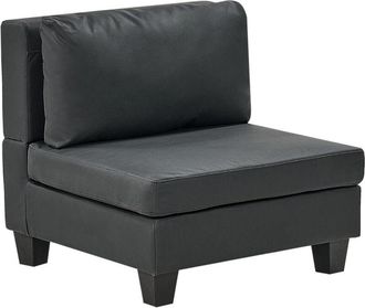 Beliani Beliani - Faux Leather 1-Seat Section Armchair Seat Padded with Throw Cushion Black Unstad