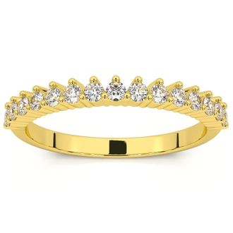 Pompeii3 3/8Ct Round Cut Designed Anniversary Band 14k Gold Lab Grown