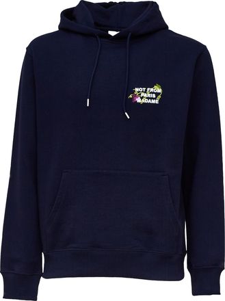 Dr&ocirc;le de Monsieur Vine Motif Embroidered Hoodie with Adjustable Fit