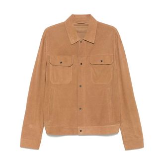 Emporio Armani Light Jackets, male, Brown, 2XL, Stylish Jacket