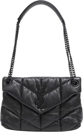 Saint Laurent Pre-owned Small Toy Puffer Shoulder Bag - Dames - Vintage Schoudertas - Zwart - ONE Size - Leer - Vintage
