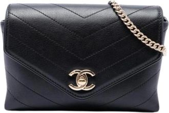 Chanel Pre-owned Vintage Heuptas - Dames - Vintage Schoudertas - Zwart - ONE Size - Leer - Vintage