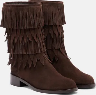 Aquazzura Maverick fringed suede mid-calf boots