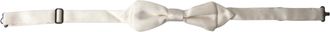 Dolce & Gabbana Mens Selftie Bow Tie Formal - Ivory Silk - One Size