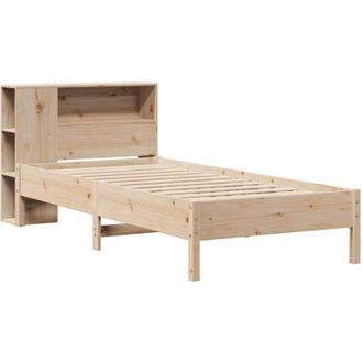 vidaXL Cama Con Estanter&iacute;a Sin Colch&oacute;n Madera Maciza De Pino 75x190 Cm Vidaxl