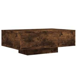 vidaXL Mesa De Centro Con Luces Led Roble Ahumado 85x55x31 Cm Vidaxl