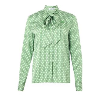 Lacoste Shirts, female, Green, Size: XS Regular Fit Shirt with Removable Tie Collar