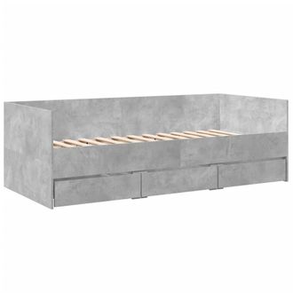 Berkfield Home Versatile Daybed with Drawers without Mattress Concrete Grey 90x1